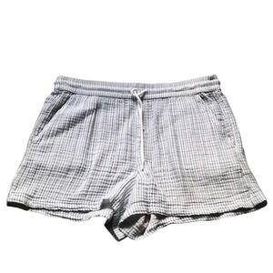 Lou & Gray blue/white 100% cotton drawstring shorts Sz XL
